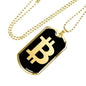 Bitcoin BTC Crypto Necklace Stainless Steel or 18k Gold Dog Tag 24"-Express Your Love Gifts