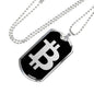 Bitcoin BTC Crypto Necklace Stainless Steel or 18k Gold Dog Tag 24"-Express Your Love Gifts