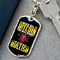 Bitcoin Bullish Crypto Keychain Stainless Steel or 18k Gold Dog Tag Keyring-Express Your Love Gifts