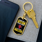 Bitcoin Bullish Crypto Keychain Stainless Steel or 18k Gold Dog Tag Keyring-Express Your Love Gifts