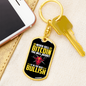 Bitcoin Bullish Crypto Keychain Stainless Steel or 18k Gold Dog Tag Keyring-Express Your Love Gifts