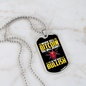 Bitcoin Bullish Crypto Necklace Stainless Steel or 18k Gold Dog Tag 24" Chain-Express Your Love Gifts