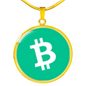 Bitcoin Cash BCH Circle Necklace Stainless Steel or 18k Gold 18-22"-Express Your Love Gifts