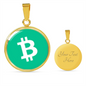 Bitcoin Cash BCH Circle Necklace Stainless Steel or 18k Gold 18-22"-Express Your Love Gifts