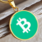 Bitcoin Cash BCH Circle Necklace Stainless Steel or 18k Gold 18-22"-Express Your Love Gifts