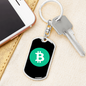 Bitcoin Cash BCH Crypto Cryptocurrency Keychain Stainless Steel or 18k Gold Dog Tag Keyring-Express Your Love Gifts