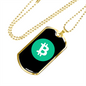 Bitcoin Cash BCH Crypto Necklace Stainless Steel or 18k Gold Dog Tag 24" Chain-Express Your Love Gifts