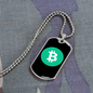 Bitcoin Cash BCH Crypto Necklace Stainless Steel or 18k Gold Dog Tag 24" Chain-Express Your Love Gifts