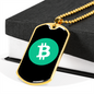 Bitcoin Cash BCH Crypto Necklace Stainless Steel or 18k Gold Dog Tag 24" Chain-Express Your Love Gifts