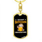 Bitcoin Conversation Baby Crypto Keychain Stainless Steel or 18k Gold Dog Tag Keyring-Express Your Love Gifts