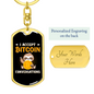 Bitcoin Conversation Baby Crypto Keychain Stainless Steel or 18k Gold Dog Tag Keyring-Express Your Love Gifts