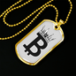 Bitcoin Crown Crypto Necklace Stainless Steel or 18k Gold Dog Tag 24" Chain-Express Your Love Gifts