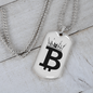 Bitcoin Crown Crypto Necklace Stainless Steel or 18k Gold Dog Tag 24" Chain-Express Your Love Gifts