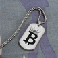 Bitcoin Crown Crypto Necklace Stainless Steel or 18k Gold Dog Tag 24" Chain-Express Your Love Gifts