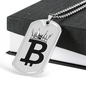 Bitcoin Crown Crypto Necklace Stainless Steel or 18k Gold Dog Tag 24" Chain-Express Your Love Gifts