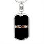 Bitcoin Crypto Keychain Stainless Steel or 18k Gold Dog Tag Keyring-Express Your Love Gifts