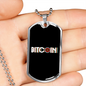 Bitcoin Crypto Necklace Stainless Steel or 18k Gold Dog Tag 24" Chain-Express Your Love Gifts