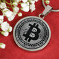 Bitcoin Crypto Trader Necklace Stainless Steel or 18k Gold Circle Pendant 18-22"-Express Your Love Gifts