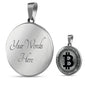 Bitcoin Crypto Trader Necklace Stainless Steel or 18k Gold Circle Pendant 18-22"-Express Your Love Gifts