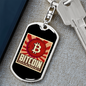 Bitcoin Cryptocurrency Crypto Keychain Stainless Steel or 18k Gold Dog Tag Keyring-Express Your Love Gifts