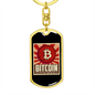 Bitcoin Cryptocurrency Crypto Keychain Stainless Steel or 18k Gold Dog Tag Keyring-Express Your Love Gifts