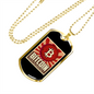 Bitcoin Cryptocurrency Crypto Necklace Stainless Steel or 18k Gold Dog Tag 24" Chain-Express Your Love Gifts