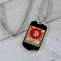 Bitcoin Cryptocurrency Crypto Necklace Stainless Steel or 18k Gold Dog Tag 24" Chain-Express Your Love Gifts