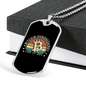 Bitcoin Currency Hundredaire Crypto Necklace Stainless Steel or 18k Gold Dog Tag 24" Chain-Express Your Love Gifts