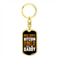 Bitcoin Daddy Crypto Keychain Stainless Steel or 18k Gold Dog Tag Keyring-Express Your Love Gifts
