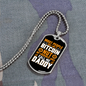 Bitcoin Daddy Crypto Necklace Stainless Steel or 18k Gold Dog Tag 24" Chain-Express Your Love Gifts