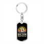 Bitcoin Daddy Hold Me Crypto Keychain Stainless Steel or 18k Gold Dog Tag Keyring-Express Your Love Gifts