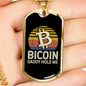 Bitcoin Daddy Hold Me Crypto Necklace Stainless Steel or 18k Gold Dog Tag 24" Chain-Express Your Love Gifts