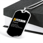 Bitcoin Defined Crypto Necklace Stainless Steel or 18k Gold Dog Tag 24" Chain-Express Your Love Gifts