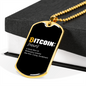 Bitcoin Defined Crypto Necklace Stainless Steel or 18k Gold Dog Tag 24" Chain-Express Your Love Gifts