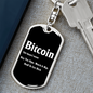 Bitcoin Definition Crypto Keychain Stainless Steel or 18k Gold Dog Tag Keyring-Express Your Love Gifts