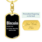Bitcoin Definition Crypto Keychain Stainless Steel or 18k Gold Dog Tag Keyring-Express Your Love Gifts