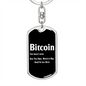 Bitcoin Definition Crypto Keychain Stainless Steel or 18k Gold Dog Tag Keyring-Express Your Love Gifts