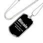 Bitcoin Definition Crypto Necklace Stainless Steel or 18k Gold Dog Tag 24" Chain-Express Your Love Gifts