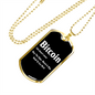 Bitcoin Definition Crypto Necklace Stainless Steel or 18k Gold Dog Tag 24" Chain-Express Your Love Gifts