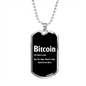 Bitcoin Definition Crypto Necklace Stainless Steel or 18k Gold Dog Tag 24" Chain-Express Your Love Gifts