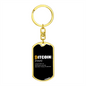 Bitcoin Definition Noun Crypto Keychain Stainless Steel or 18k Gold Dog Tag Keyring-Express Your Love Gifts