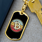 Bitcoin Dollar Crypto Keychain Stainless Steel or 18k Gold Dog Tag Keyring-Express Your Love Gifts