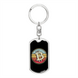 Bitcoin Dollar Crypto Keychain Stainless Steel or 18k Gold Dog Tag Keyring-Express Your Love Gifts