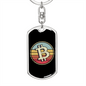 Bitcoin Dollar Crypto Keychain Stainless Steel or 18k Gold Dog Tag Keyring-Express Your Love Gifts