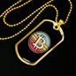 Bitcoin Dollar Crypto Necklace Stainless Steel or 18k Gold Dog Tag 24" Chain-Express Your Love Gifts