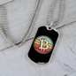 Bitcoin Dollar Crypto Necklace Stainless Steel or 18k Gold Dog Tag 24" Chain-Express Your Love Gifts