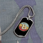 Bitcoin Dollar Crypto Necklace Stainless Steel or 18k Gold Dog Tag 24" Chain-Express Your Love Gifts