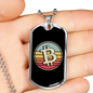 Bitcoin Dollar Crypto Necklace Stainless Steel or 18k Gold Dog Tag 24" Chain-Express Your Love Gifts