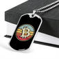 Bitcoin Dollar Crypto Necklace Stainless Steel or 18k Gold Dog Tag 24" Chain-Express Your Love Gifts