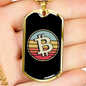 Bitcoin Dollar Crypto Necklace Stainless Steel or 18k Gold Dog Tag 24" Chain-Express Your Love Gifts